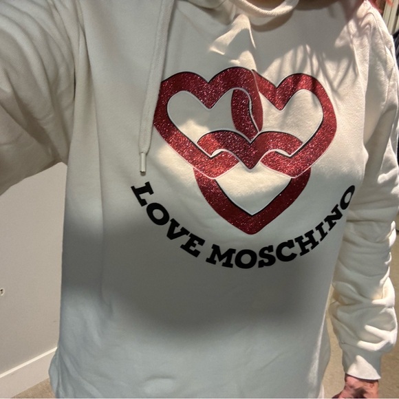 Love Moschino size 10 cream hoodie - Picture 6 of 7